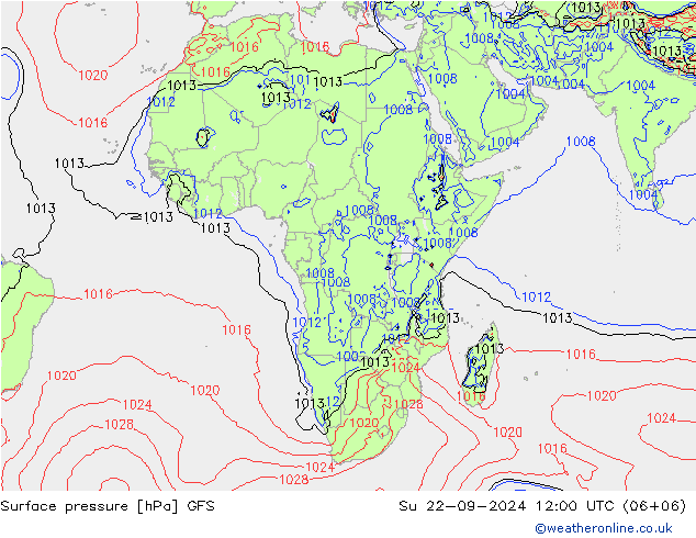 GFS: Dom 22.09.2024 12 UTC