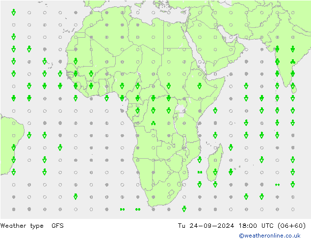 Weather type GFS Tu 24.09.2024 18 UTC