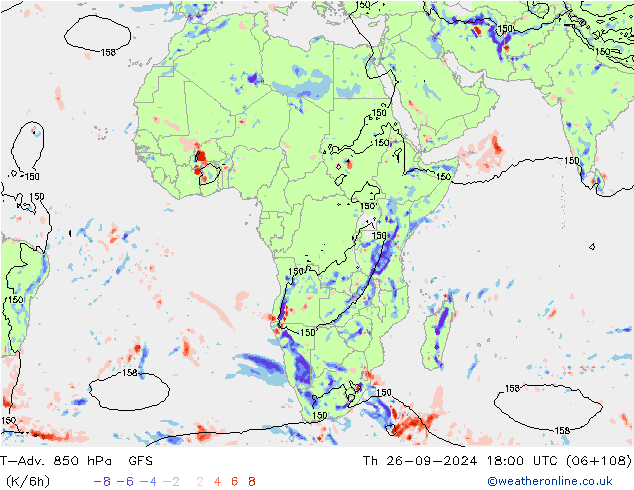 T-Adv. 850 hPa GFS Th 26.09.2024 18 UTC