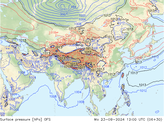 GFS: Po 23.09.2024 12 UTC