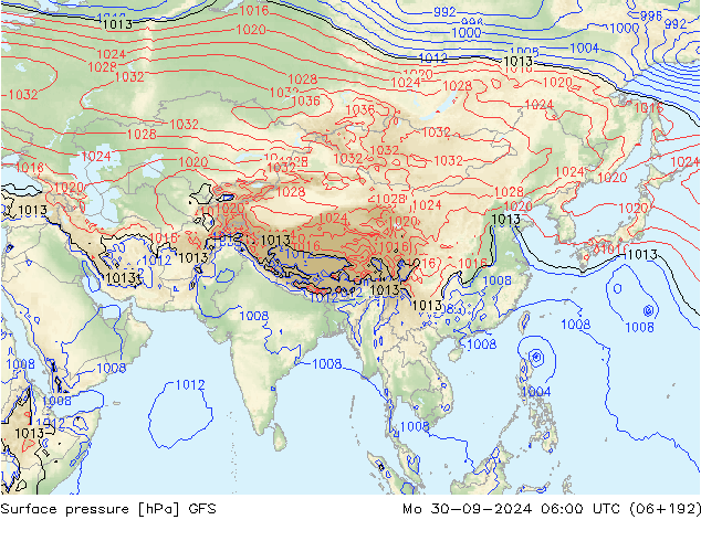 GFS: Pzt 30.09.2024 06 UTC