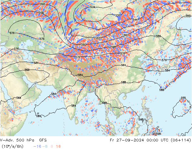 V-Adv. 500 hPa GFS Fr 27.09.2024 00 UTC