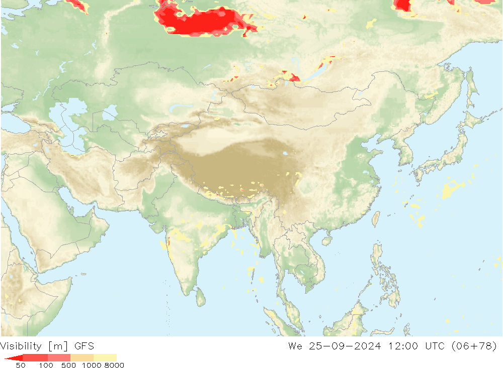 Visibility GFS We 25.09.2024 12 UTC