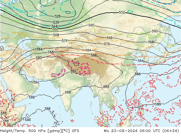 Height/Temp. 500 hPa GFS Seg 23.09.2024 06 UTC