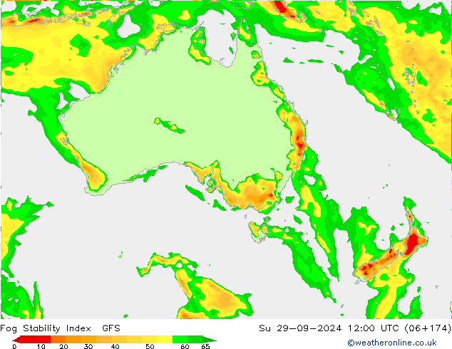 Fog Stability Index GFS Ne 29.09.2024 12 UTC