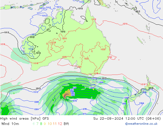 Sturmfelder GFS So 22.09.2024 12 UTC