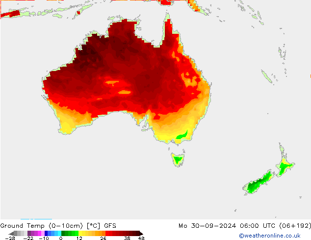 Ground Temp (0-10cm) GFS Po 30.09.2024 06 UTC