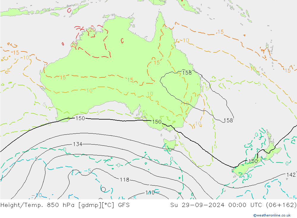 Height/Temp. 850 hPa GFS Su 29.09.2024 00 UTC