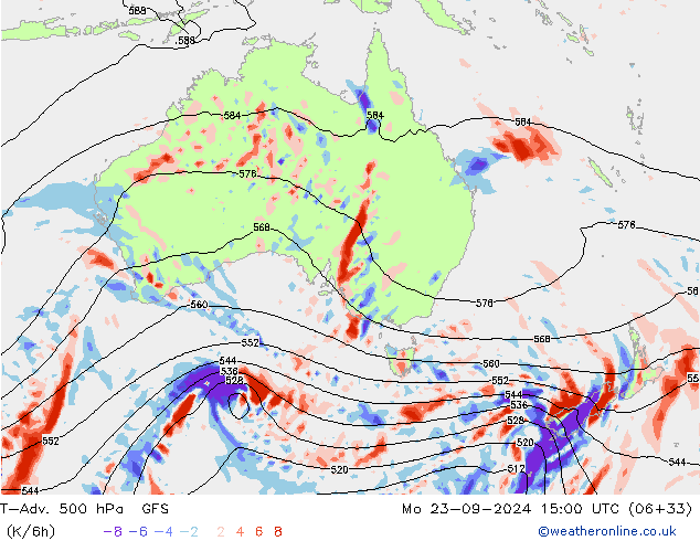 T-Adv. 500 hPa GFS Mo 23.09.2024 15 UTC