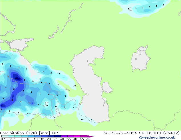 Nied. akkumuliert (12Std) GFS So 22.09.2024 18 UTC