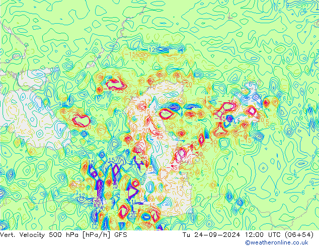 Vert. Velocity 500 hPa GFS Tu 24.09.2024 12 UTC