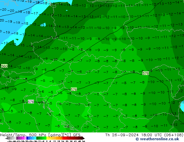 Z500/Rain (+SLP)/Z850 GFS чт 26.09.2024 18 UTC