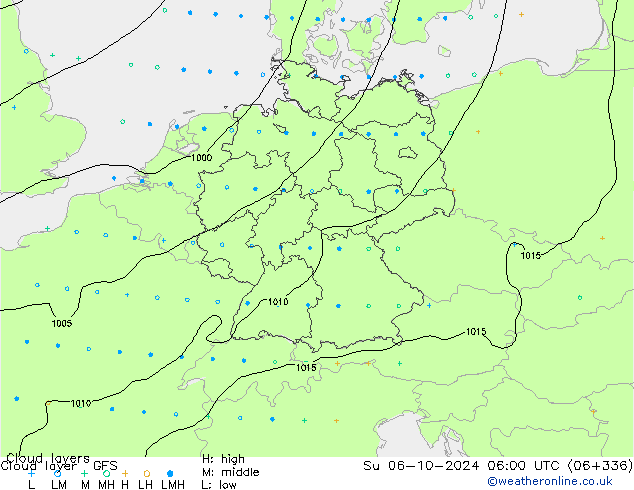 Cloud layer GFS dom 06.10.2024 06 UTC