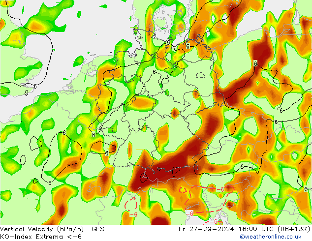 Convectie-Index GFS vr 27.09.2024 18 UTC