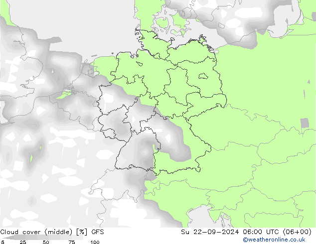 Cloud cover (middle) GFS September 2024