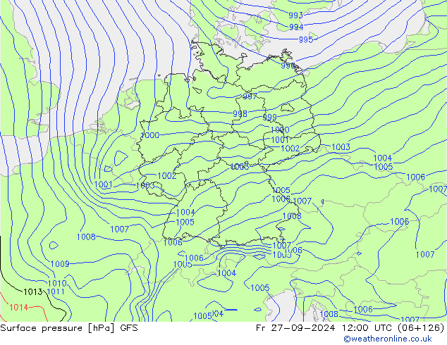 GFS: Pá 27.09.2024 12 UTC