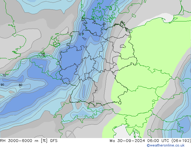 RH 3000-6000 m GFS Mo 30.09.2024 06 UTC