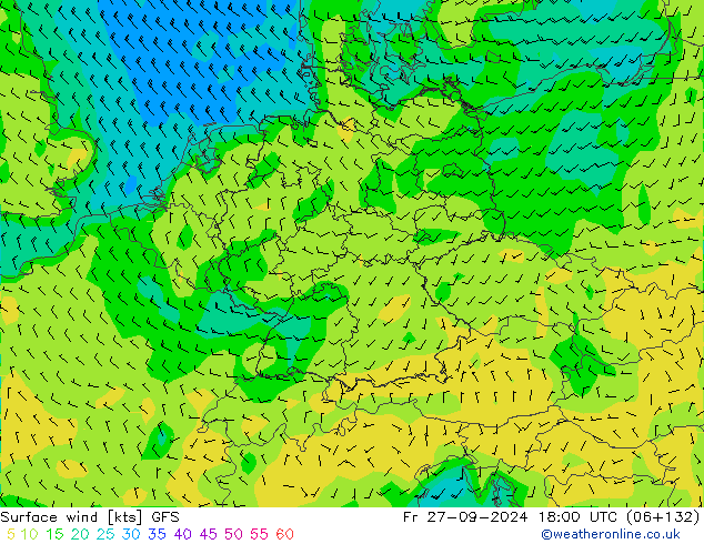 Bodenwind GFS Fr 27.09.2024 18 UTC