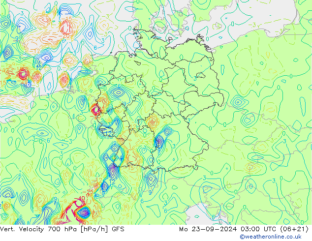 Vert. Velocity 700 hPa GFS Mo 23.09.2024 03 UTC