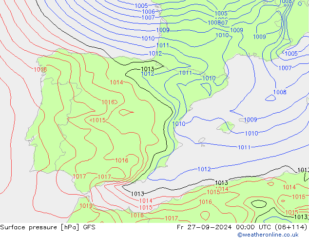 GFS: vr 27.09.2024 00 UTC