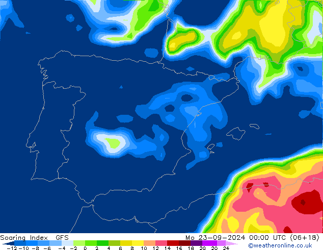 Soaring Index GFS Mo 23.09.2024 00 UTC