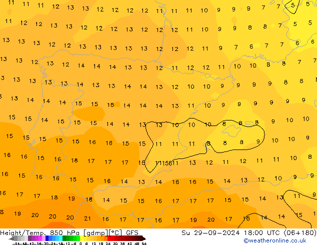 Z500/Regen(+SLP)/Z850 GFS zo 29.09.2024 18 UTC