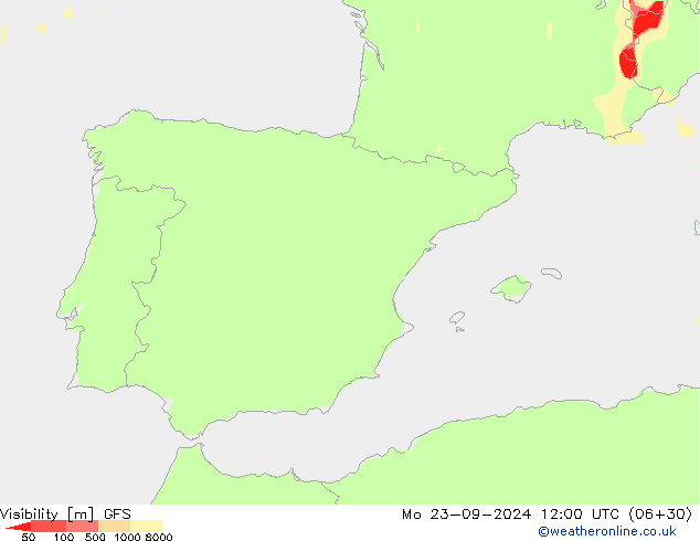 visibilidade GFS Seg 23.09.2024 12 UTC
