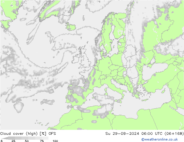 облака (средний) GFS Вс 29.09.2024 06 UTC