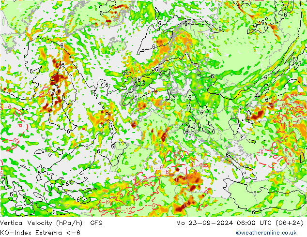 Konvektiv-Index GFS Mo 23.09.2024 06 UTC