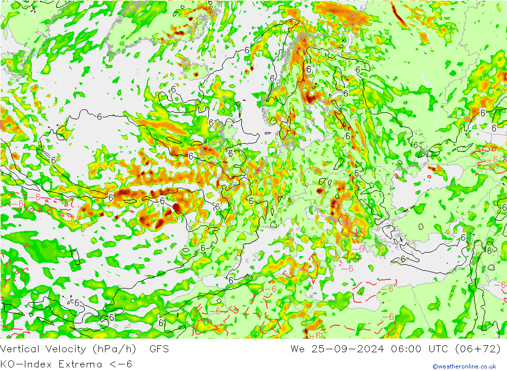 Convection-Index GFS We 25.09.2024 06 UTC