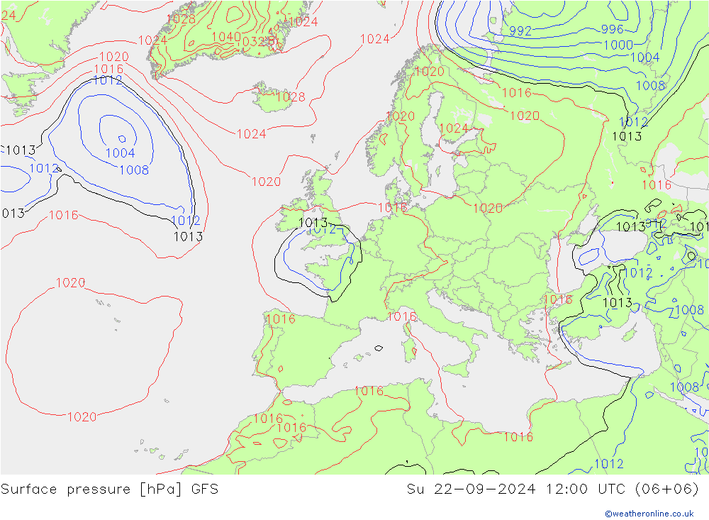 GFS: 星期日 22.09.2024 12 UTC