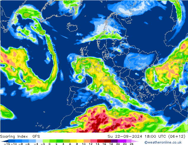 Soaring Index GFS zo 22.09.2024 18 UTC