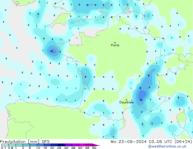 precipitação GFS Seg 23.09.2024 06 UTC