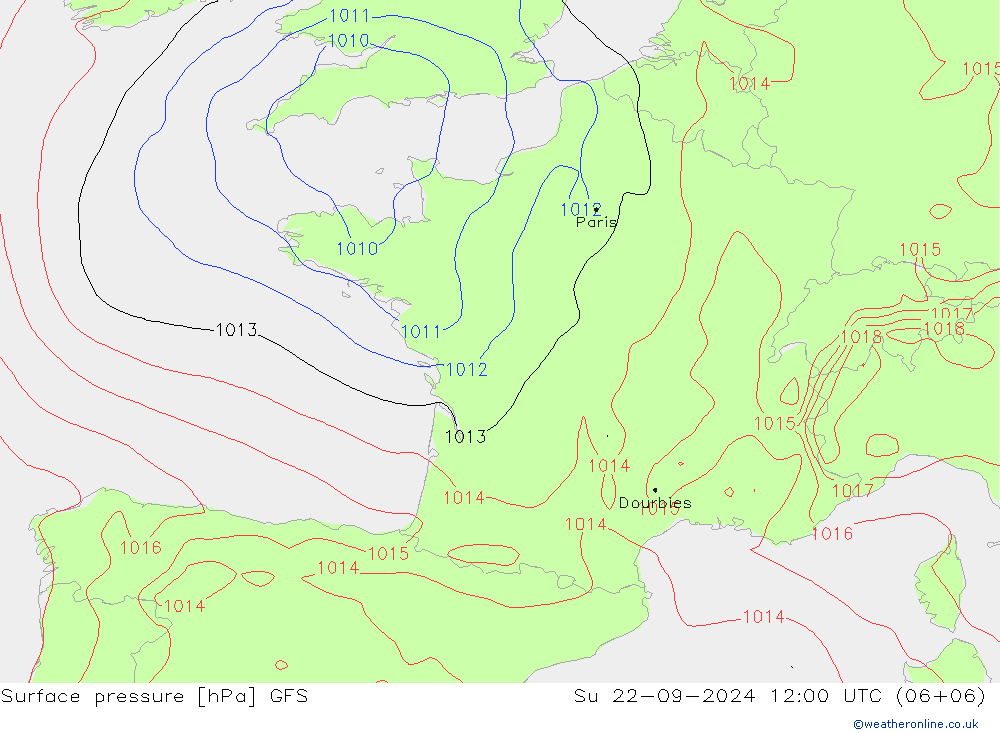 GFS: Su 22.09.2024 12 UTC