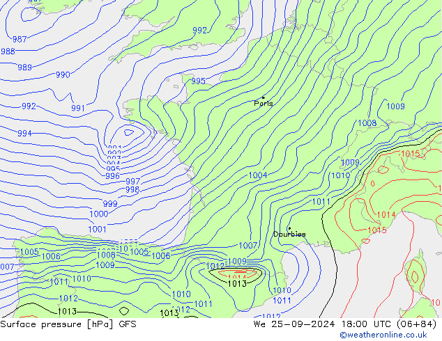 GFS: wo 25.09.2024 18 UTC