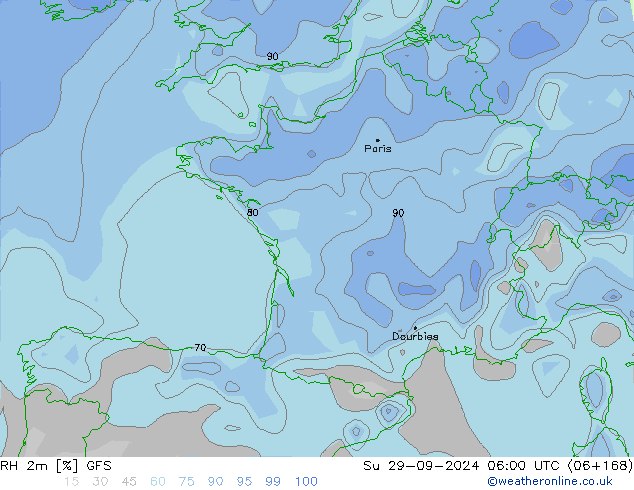 RH 2m GFS Сентябрь 2024