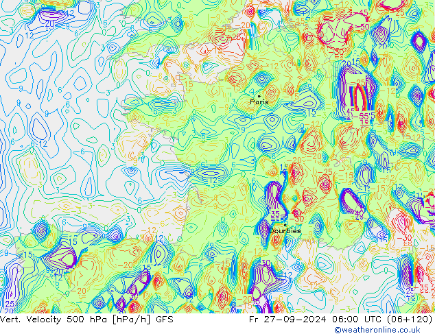 Vert. Velocity 500 hPa GFS Fr 27.09.2024 06 UTC