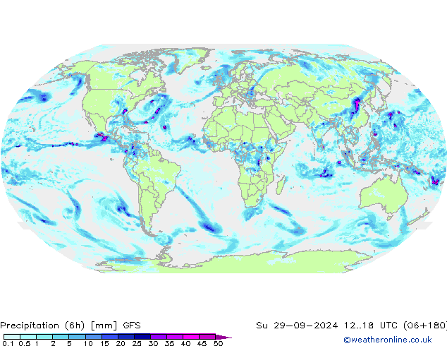 Z500/Yağmur (+YB)/Z850 GFS Paz 29.09.2024 18 UTC