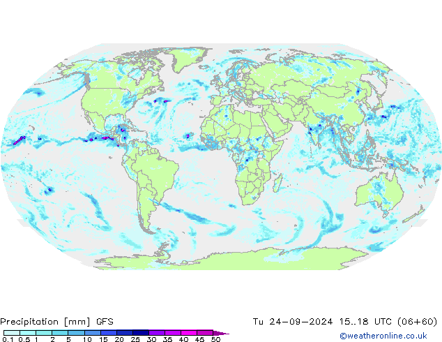 Precipitation GFS Tu 24.09.2024 18 UTC