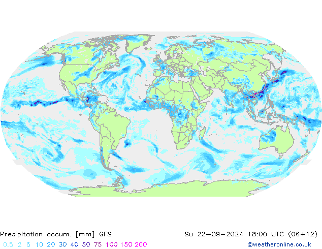 Precipitation accum. GFS Su 22.09.2024 18 UTC