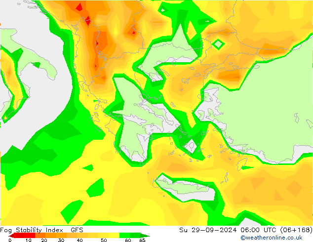 Fog Stability Index GFS Su 29.09.2024 06 UTC