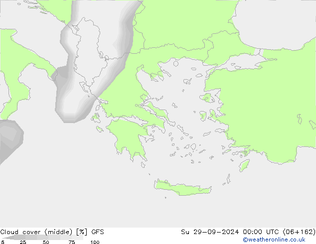 Bulutlar (orta) GFS Paz 29.09.2024 00 UTC