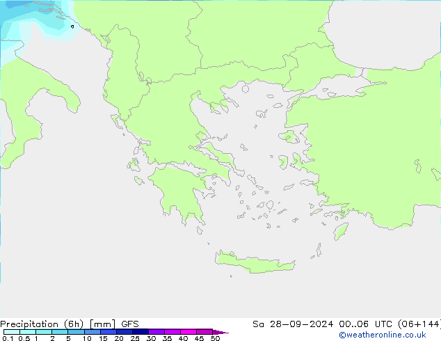 Yağış (6h) GFS Cts 28.09.2024 06 UTC