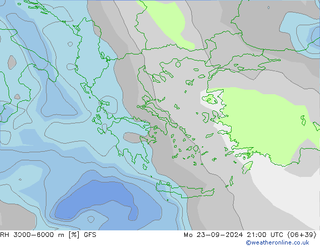 RH 3000-6000 m GFS Mo 23.09.2024 21 UTC