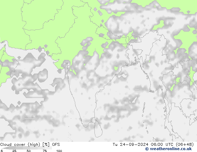 vysoký oblak GFS Út 24.09.2024 06 UTC