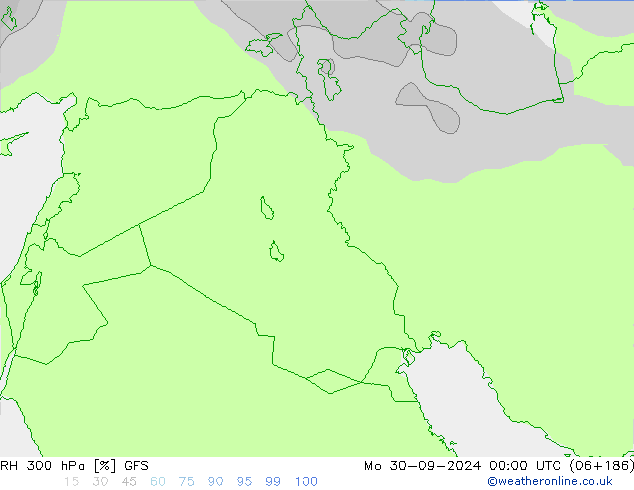 RH 300 hPa GFS Mo 30.09.2024 00 UTC