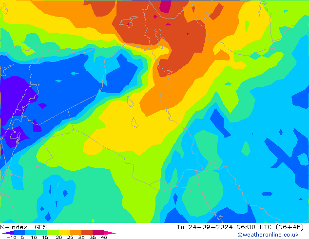 K-Index GFS Tu 24.09.2024 06 UTC