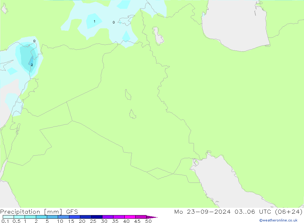 Precipitation GFS Mo 23.09.2024 06 UTC