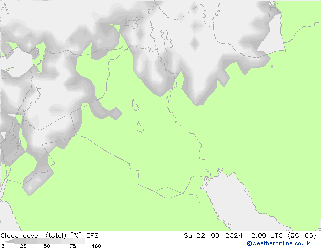 Wolken (gesamt) GFS So 22.09.2024 12 UTC