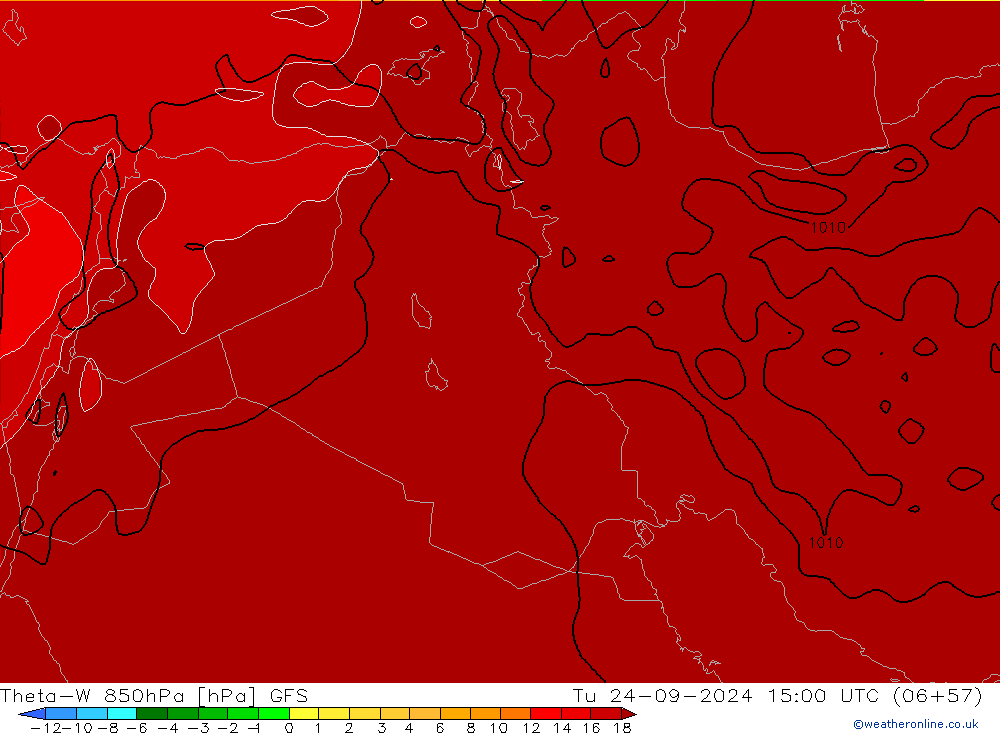 Theta-W 850hPa GFS Di 24.09.2024 15 UTC